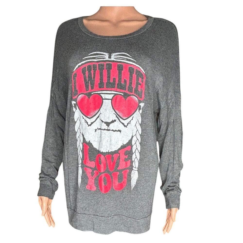 Zutter valentine Gray French Terry I Willie Love You Long sleeve  tunic